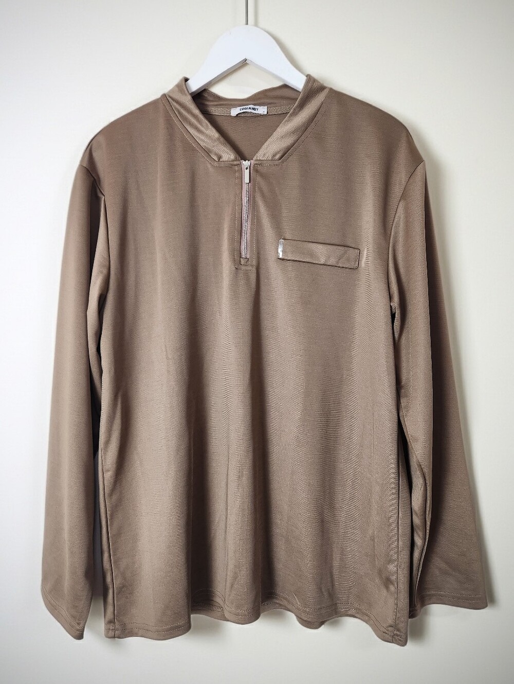 Coofandy Quarter Zip Pullover Long Sleeve Casual Sweatshirt Size M